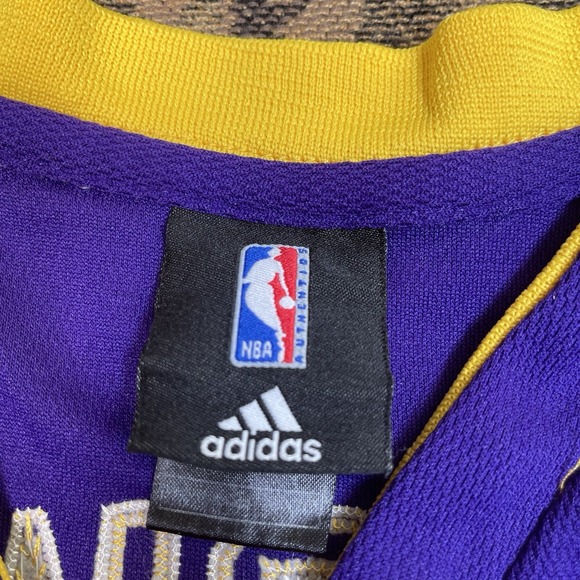 Adidas NBA Los Angeles LA Lakers Shannon Brown #12 Jersey Mens Size 44 Purple - Picture 5 of 11
